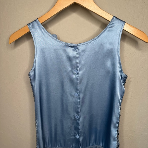 BISCOTTI Blue Sequin Tiered Special Occasion Dress Fancy Party Size 12 - Picture 10 of 16